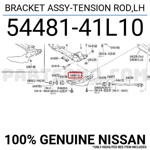 BRACKET ASSY-TENSION ROD,LH 5448141L10 | Nissan Parts | PartSouq