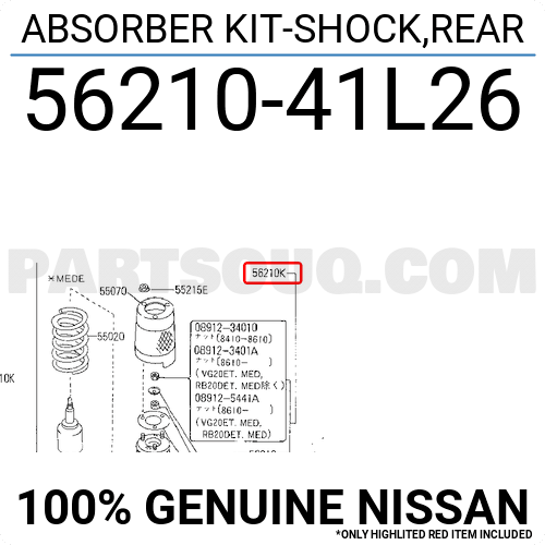 ABSORBER KIT-SHOCK,REAR 5621041L28 | Nissan Parts | PartSouq