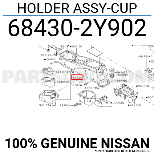 684302Y902 Nissan HOLDER ASSY-CUP