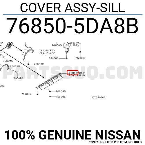 COVER ASSY SILL 768505DA8A | Nissan Parts | PartSouq