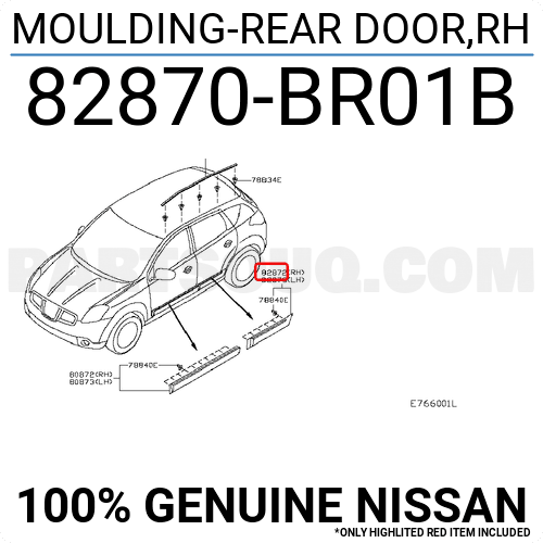 82870-1CA0A Nissan Moulding 828701CA0A New Genuine OEM Part 