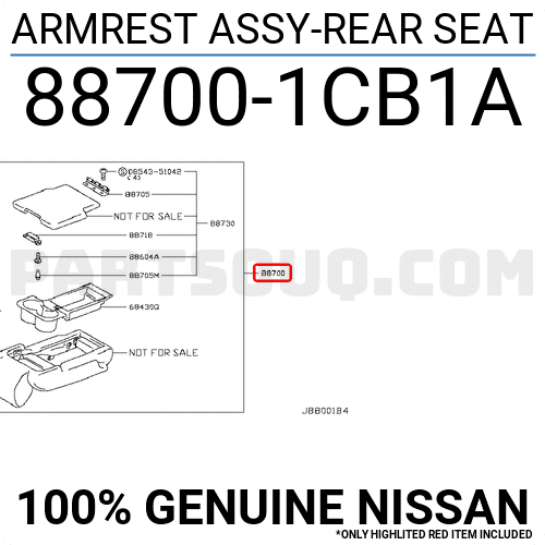 ARMREST ASSY-REAR SEAT 887001CB1A | Nissan Parts | PartSouq