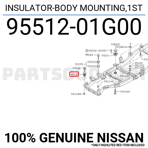 INSULATOR-BODY MOUNTING,1ST 9551201G00 | Nissan Parts | PartSouq
