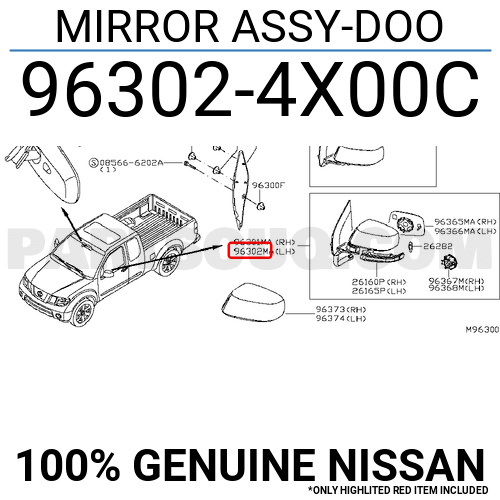 963024X00C Nissan MIRROR ASSY-DOO