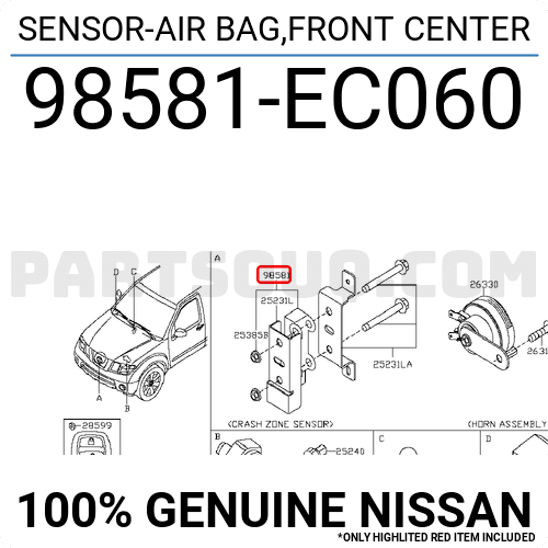 SENSOR-AIR BAG,FRONT CENTER 98581EC060 | Nissan Parts | PartSouq