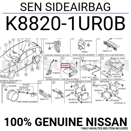 SEN SIDEAIRBAG K88201UR0B | Nissan Parts | PartSouq