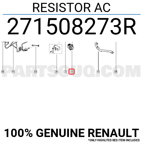 271508273R Renault RESISTOR AC