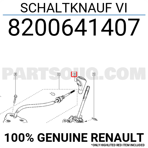 8200641407 Renault Schaltknauf VI