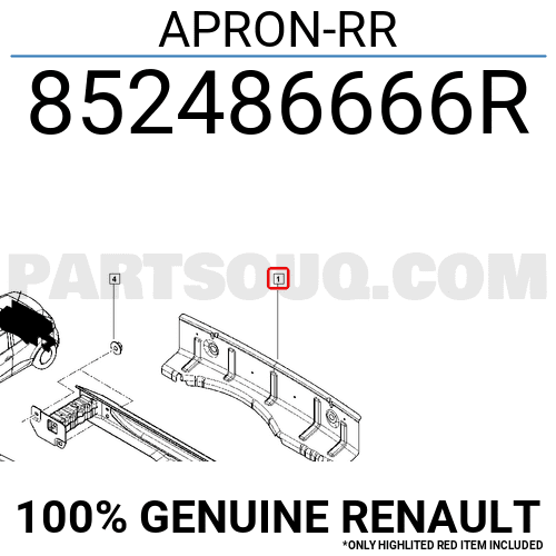 APRON-RR 852486666R | Renault Parts | PartSouq
