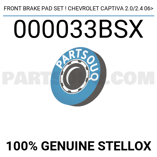 front brake pad set ! Chevrolet Captiva 2.0/2.4 06> 000033BSX | STELLOX ...