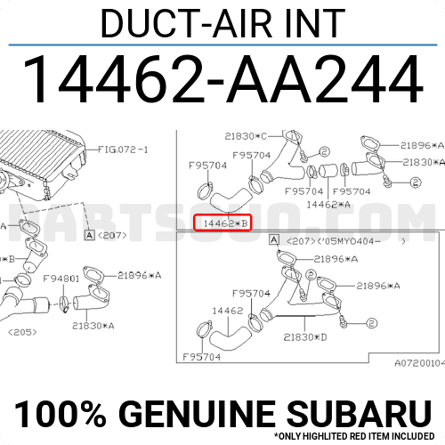 DUCT-AIR INT 14462AA244 | Subaru Parts | PartSouq DUCT-AIR INT 14462AA244 | Subaru Parts | PartSouq