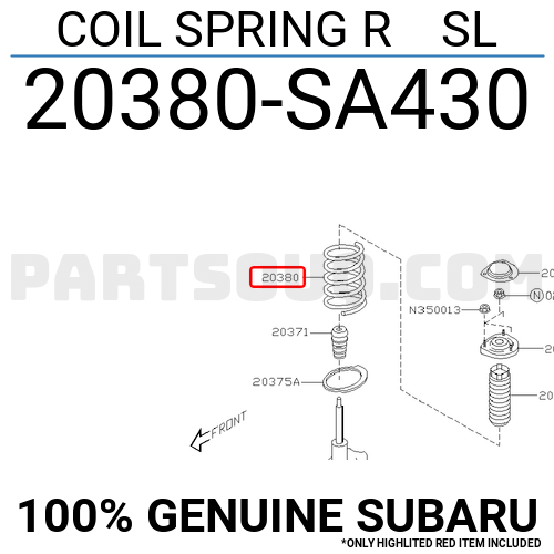 COIL SPRING R SL 20380SA430 | Subaru Parts | PartSouq