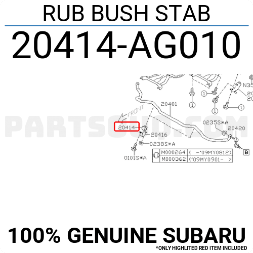 RUB BUSH STAB 20414AG010 | Subaru Parts | PartSouq