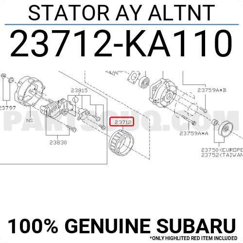 STATOR AY ALTNT 23712KA110 | Subaru Parts | PartSouq