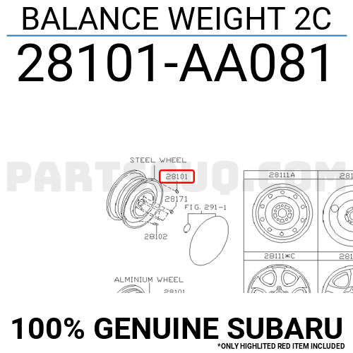 BALANCE WEIGHT 2C 28101AA081 | Subaru Parts | PartSouq