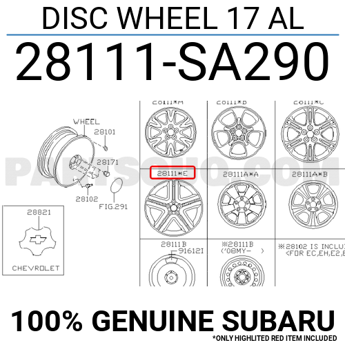 DISC WHEEL 17 AL 28111SA290 | Subaru Parts | PartSouq