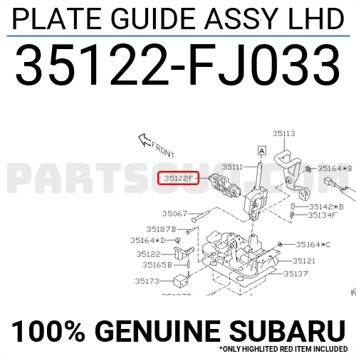 thumbnail image 2 of OEM Subaru Plate Guide Switch Assembly – 35122FJ033 – Fits Crosstrek Forester Impreza WRX STI XV 2 of 5