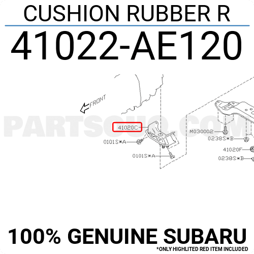 CUSHION RUBBER R 41022AE120 | Subaru Parts | PartSouq