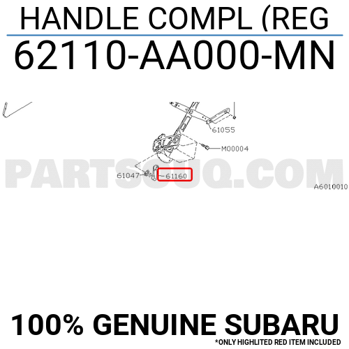 HANDLE COMPL (REG 62110AA000MN | Subaru Parts | PartSouq