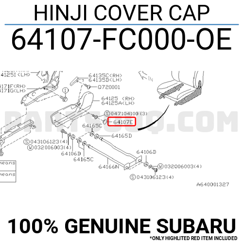 HINJI COVER CAP 64107FC000OE | Subaru Parts | PartSouq