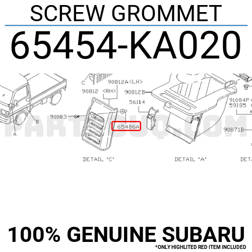 SCREW GROMMET 65454KA020 | Subaru Parts | PartSouq