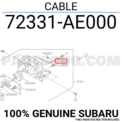 CABLE 72331AE000 | Subaru Parts | PartSouq