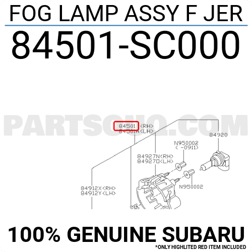 FOG LAMP ASSY F JER 84501SC040 | Subaru Parts | PartSouq