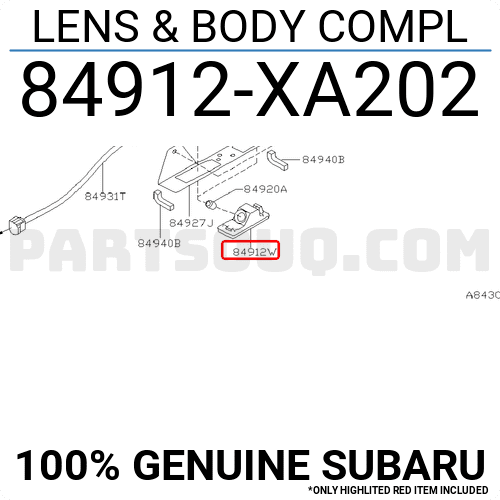 LENS & BODY COMPL 84912XA202 | Subaru Parts | PartSouq