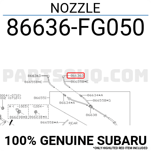 Genuine OEM Subaru Windshield Wiper Washer Nozzle – 86636FG051, Front Left & Right