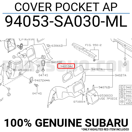 COVER POCKET AP 94053SA030ML | Subaru Parts | PartSouq