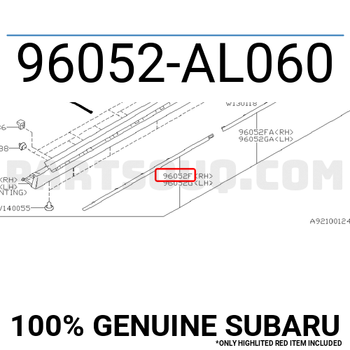 SPOILER SD MLDNG RH 96052AL060 | Subaru Parts | PartSouq