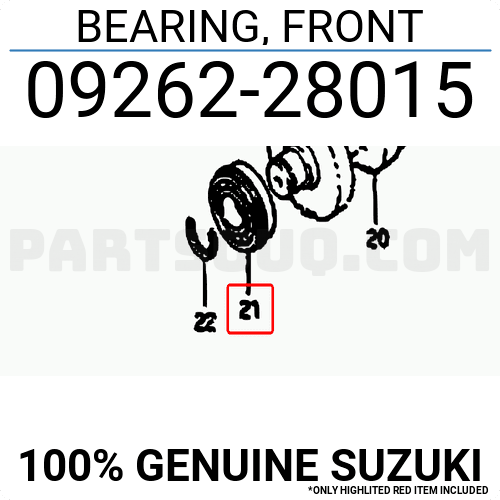 12x28x8 New Genuine OEM Part 0926212001000 09262-12001-000 Suzuki Bearing 