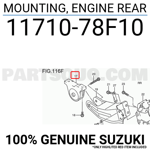 MOUNTING, ENGINE REAR 1171078F10 | Suzuki Parts | PartSouq