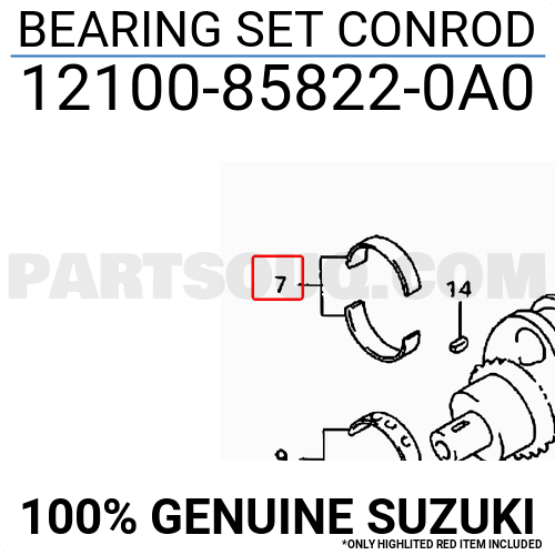 New Genuine OEM Part 12164-01D01-0A0 Suzuki Bearing,crank pin 1216401D010A0