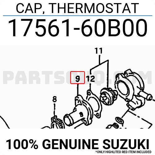 CAP, THERMOSTAT 1756160B00 | Suzuki Parts | PartSouq