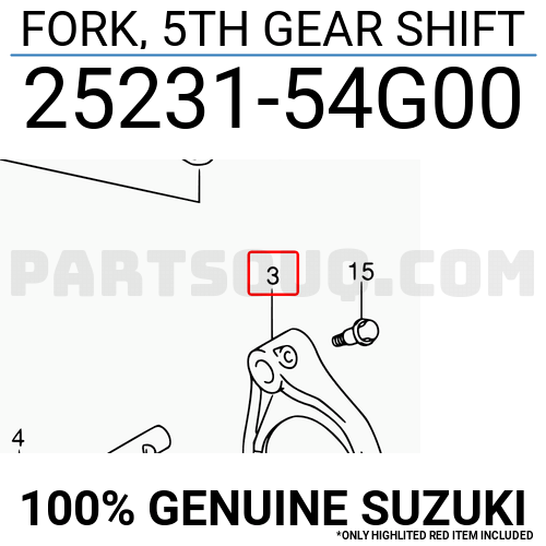 FORK, 5TH GEAR SHIFT 2523154G00 | Suzuki Parts | PartSouq