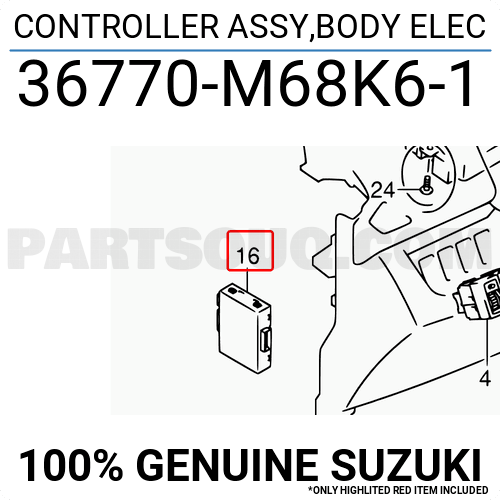 CONTROLLER ASSY,BODY ELEC 36770M68K61 | Suzuki Parts | PartSouq