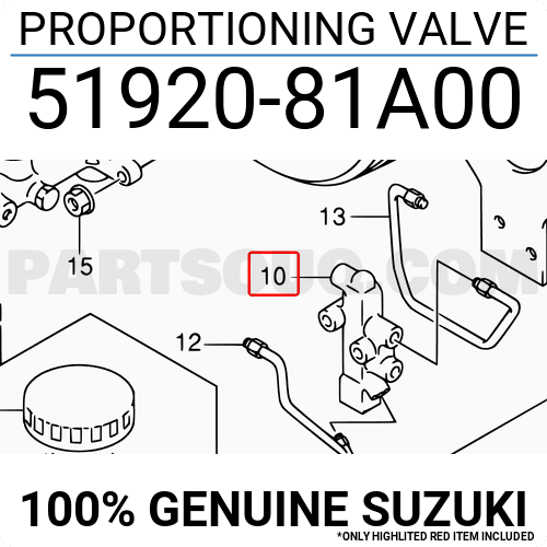 PROPORTIONING VALVE 5192081A00 Suzuki Parts PartSouq