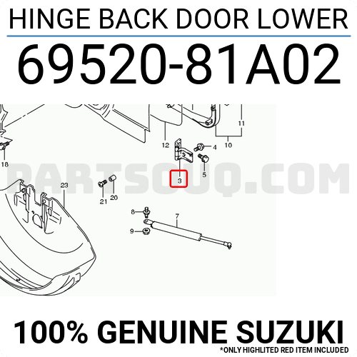 HINGE BACK DOOR LOWER 6952081A05 | Suzuki Parts | PartSouq
