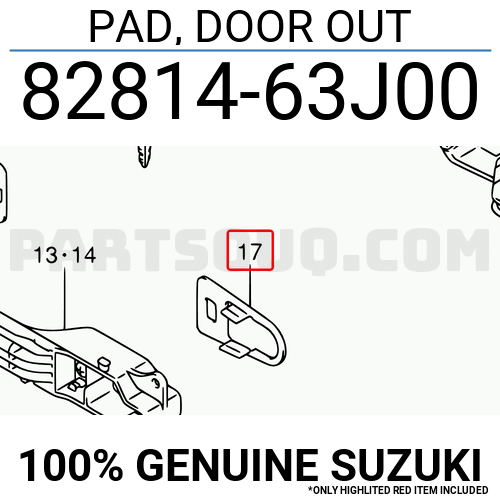 Genuine Suzuki Door Out Pad 82814-63J00-000