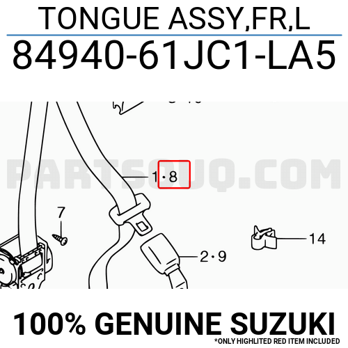 TONGUE ASSY,FR,L 8494061JC1LA5 | Suzuki Parts | PartSouq