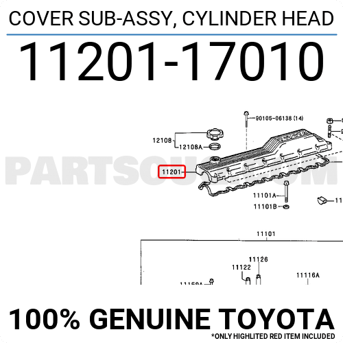 す様 COVER SUB-ASSY, CYLINDER HEAD 1120117010 | Toyota Parts