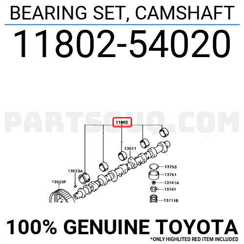 BEARING SET, CAMSHAFT 1180254020 | Toyota Parts | PartSouq