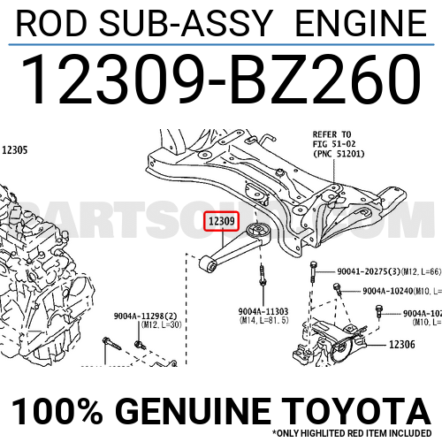 ROD SUB-ASSY ENGINE 12309BZ260 | Toyota Parts | PartSouq