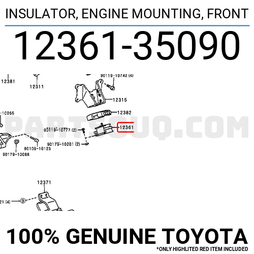 INSULATOR ENGINE 1236135091 | Toyota Parts | PartSouq