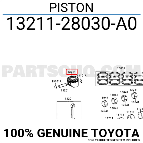 PISTON 1321128030A0 Toyota Parts PartSouq