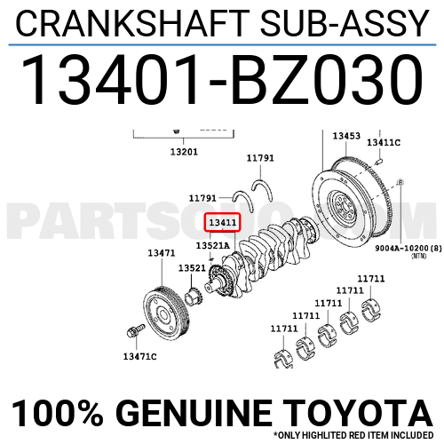 CRANKSHAFT SUB-ASSY 13401BZ100 | Toyota Parts | PartSouq