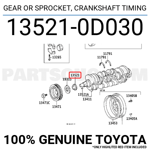 GEAR OR SPROCKET, CRANKSHAFT TIMING 135210D030 Toyota Parts PartSouq