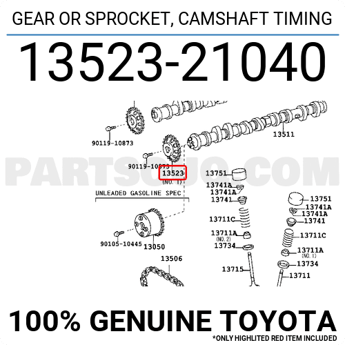 GEAR OR SPROCKET, CAMSHAFT TIMING 1352321040 | Toyota Parts | PartSouq