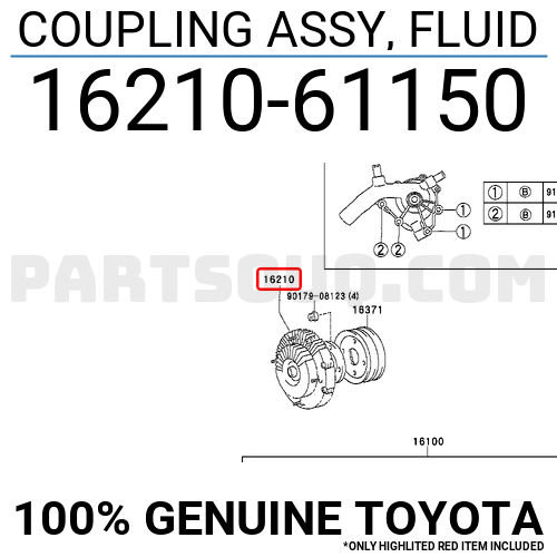 COUPLING ASSY, FLUID 1621061150 | Toyota Parts | PartSouq